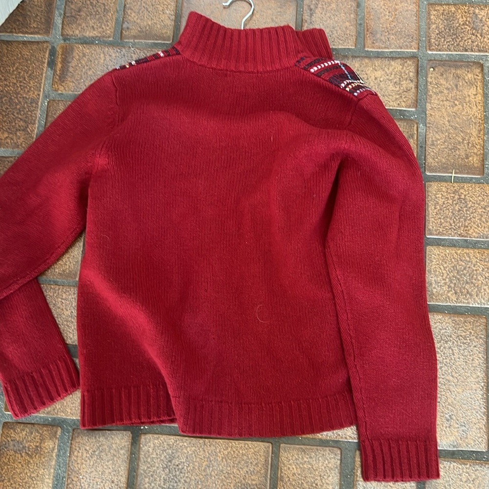 Eddie Bauer tartan zip up holiday sweater L - Picture 4 of 4